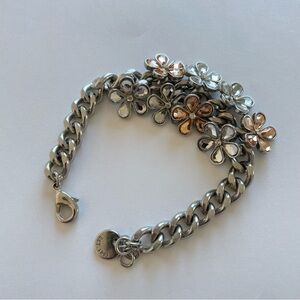 Abercrombie & Fitch Silver and Gold Flower Bracelet